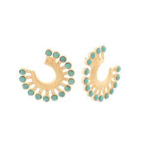 SHAANTI JEWELS  India 18kt Gold Plated Peacock Feathers Front Hoops